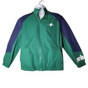 Prince Pickleball Green Navy Jacket Men’s Small Full Zip Lightweight Polyester